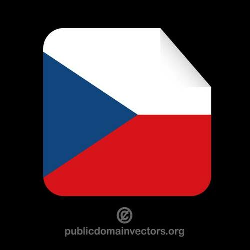 Adesivo quadrado com bandeira checo