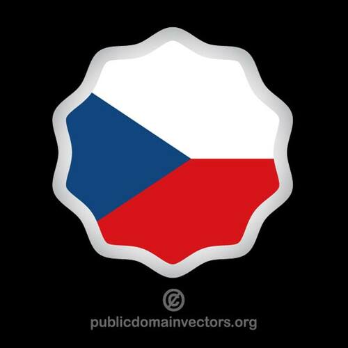 Adesivo redondo com bandeira checo