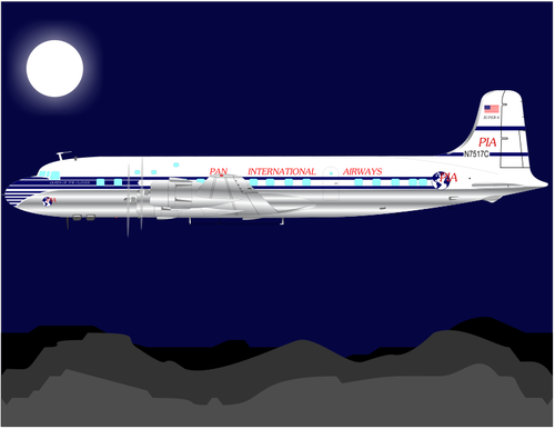 Plane under moonlight