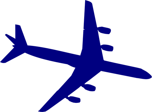 Douglas DC-8 blå silhuett vektorbild