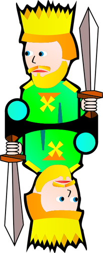 Dvojité křížového krále kreslené vektorové ilustrace