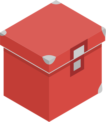 Vector afbeelding van rode opslag doos met deksel