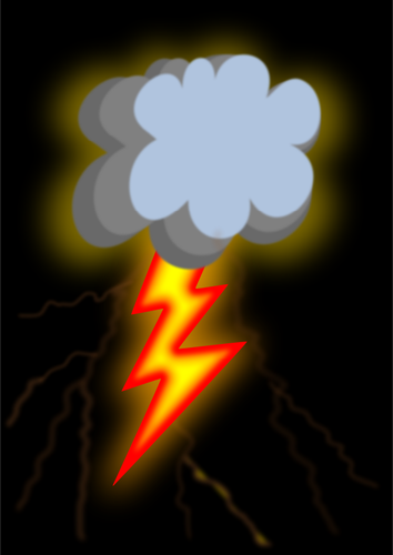 Disegno del giorno nuvoloso con illuminazione icona meteo vettoriale