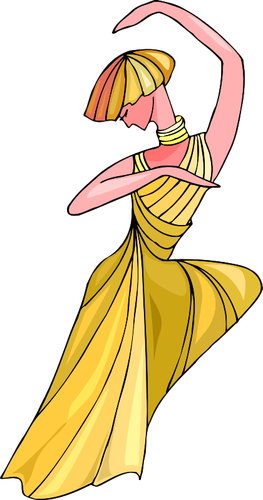 Altın elbiseli dansçı