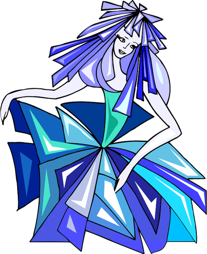 Sininen tanssiva nainen