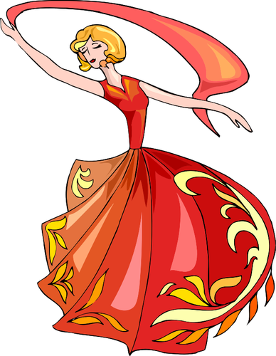 赤いドレスのダンサー