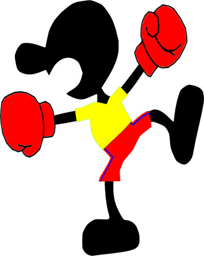 Vektor-Illustration von Guy mit Boxhandschuhen