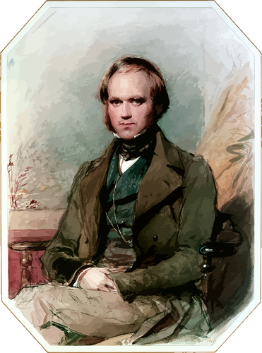 Portrait de Charles Darwin vector