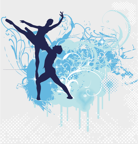 Illustrasjon av plakat med ballettdansere
