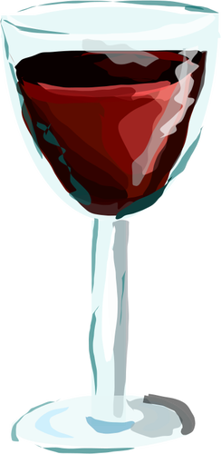 رسم زجاج النبيذ الأحمر