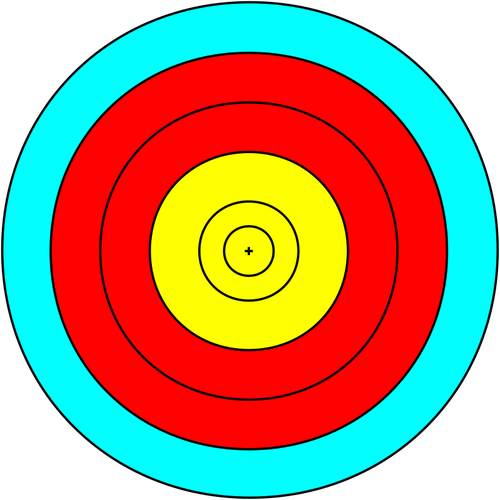 Vektor-Illustration von sechs Ringen in drei Farben