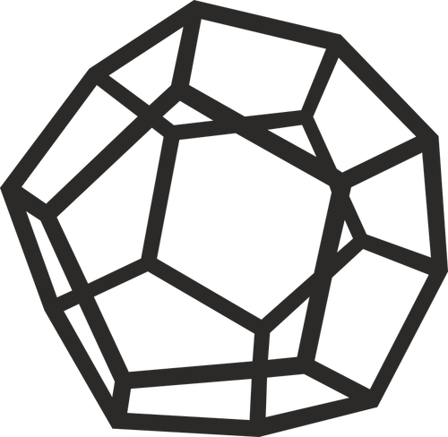 Dodecaedrul figura geometrică vector imagine