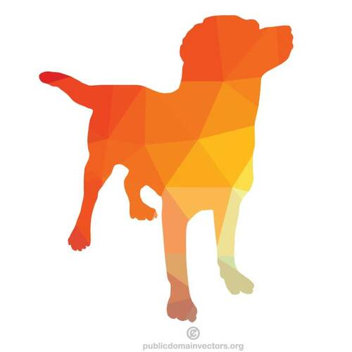 Gekleurde silhouet van een hond