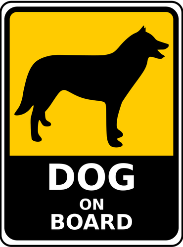 Собака на борту знак векторное изображение