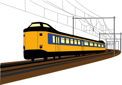黄色火车矢量图形