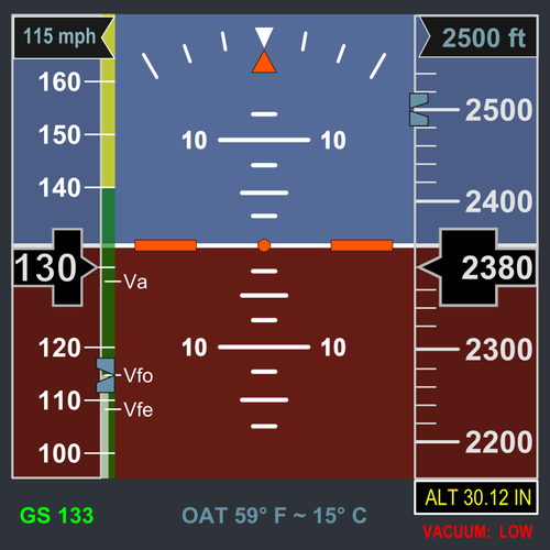 Vector illustraties van elektronische vlucht display