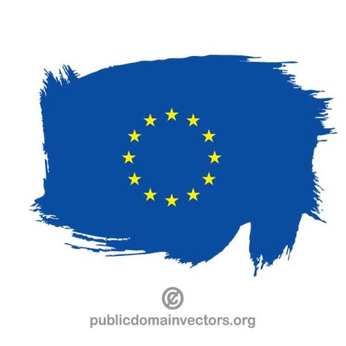 彩绘的国旗的欧洲联盟