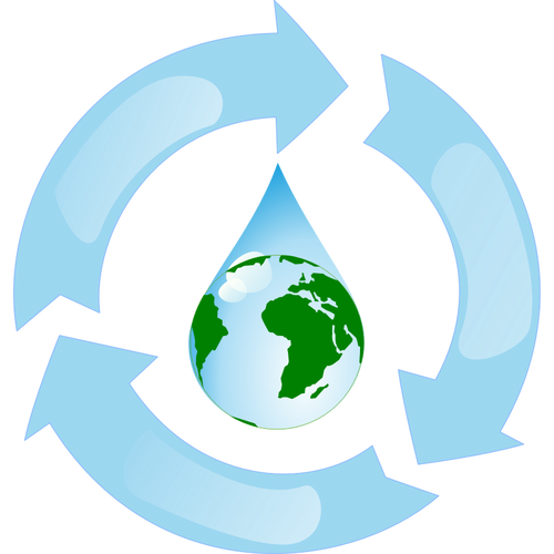 Vector Illustrasjon av resirkulering vann skilt