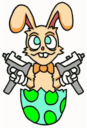 Easter armed rabbit