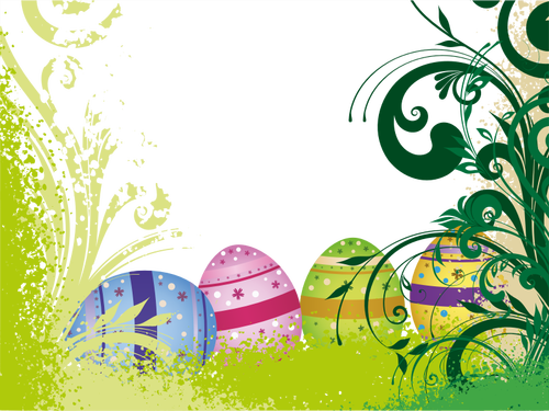 איור וקטורי של הפוסטר חג הפסחא עם ביצים