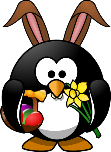 Illustration vectorielle de lapin pingouin