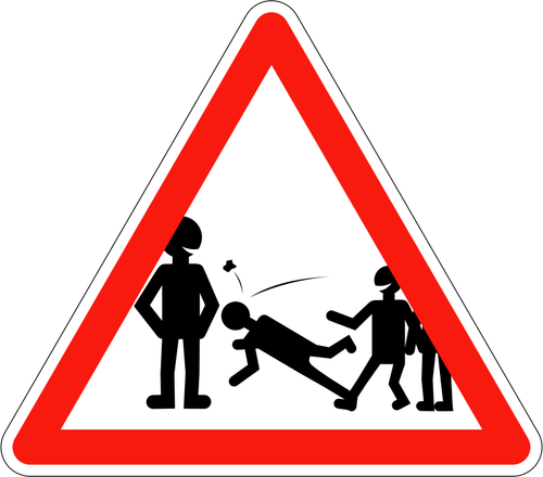 Vektorový obrázek školy násilí varování dopravní značka