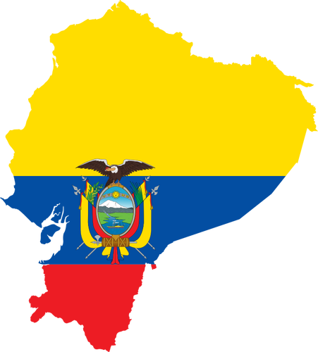Mappa di bandiera Ecuador
