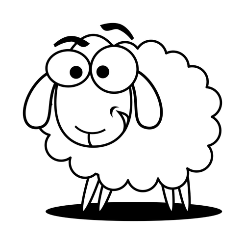 オタク系の羊のベクトル画像