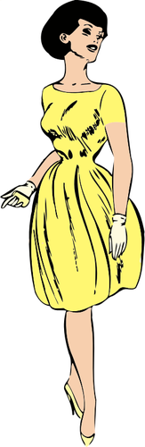 Элегантная дама в желтом