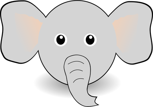 איור וקטורי של הראש של פיל מצחיק