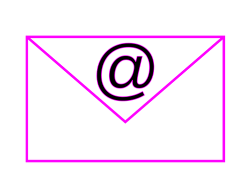 粉红色的电子邮件标志