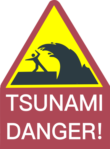 Sinal de perigo de tsunami
