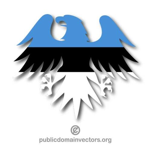 Águila heráldica con la bandera de Estonia