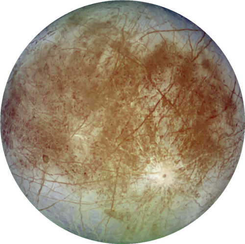 Grafis dari Jupiter satelit Europa