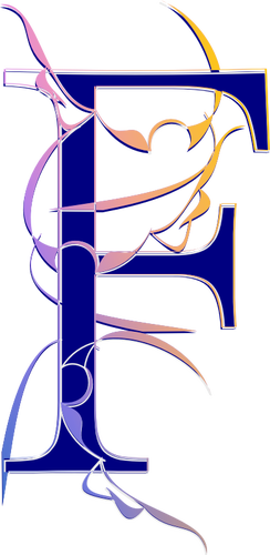 Ilustración vectorial de decorado letra F