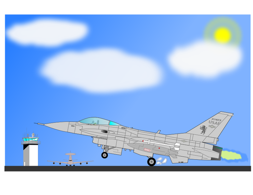 Militära flygplan F-16 vektor