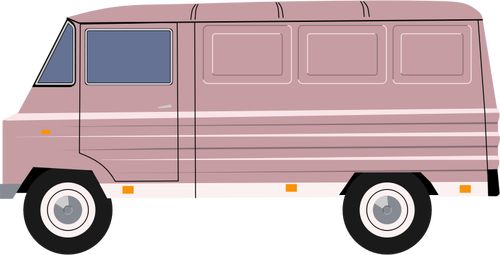 Ilustración vectorial de la furgoneta de entrega púrpura