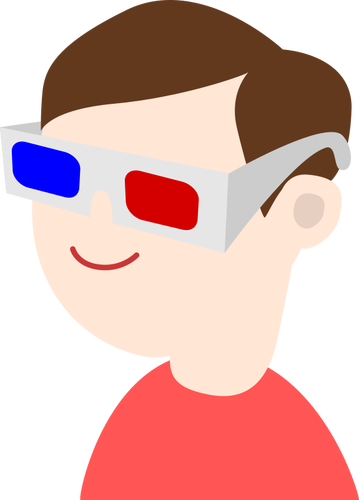 طفل مع نظارات 3D