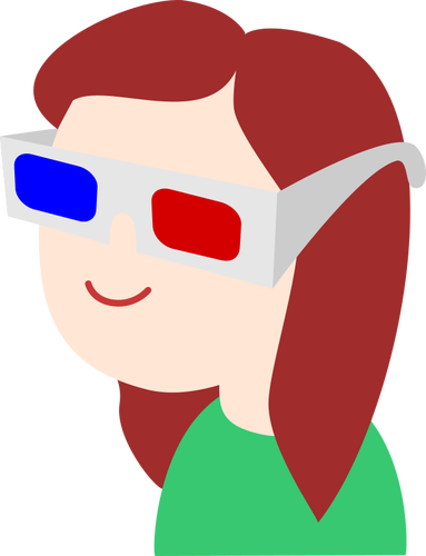 Gadis dengan kacamata 3D
