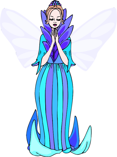 Blauwe biddende fairy