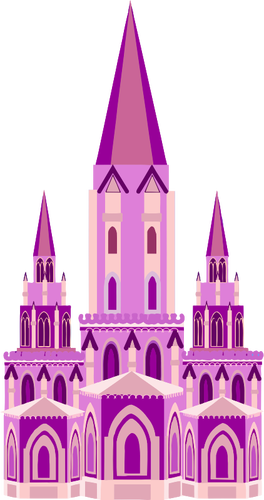 Розовый средневековый замок