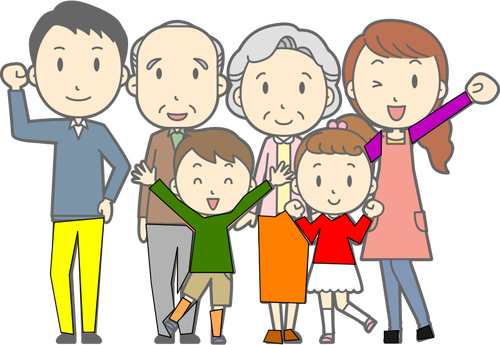 Image clipart vectoriel famille heureuse
