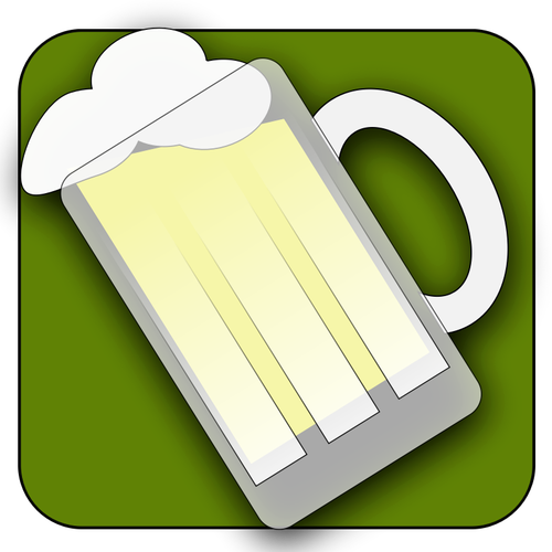 Clipart vetorial de ícone de caneca de cerveja inclinado