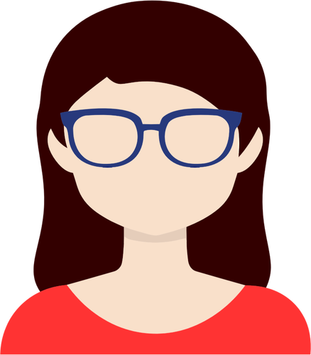 Avatar feminino com óculos