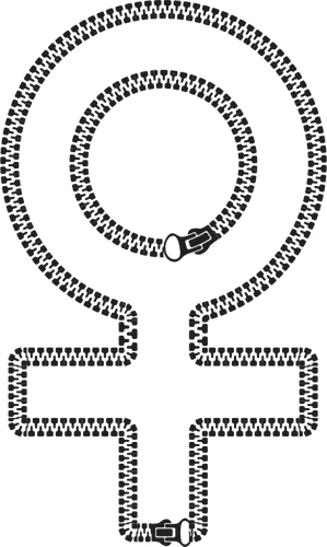 Naisten symboli vetoketju