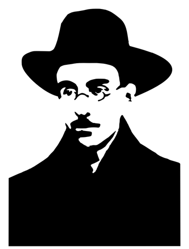 Silhouet vector illustraties van portret van Fernando Pessoa
