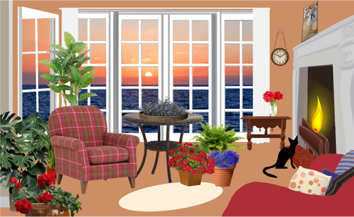 Appartement classique avec coucher de soleil