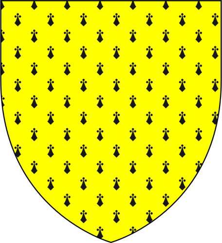 黄色の紋章盾ベクトル画像