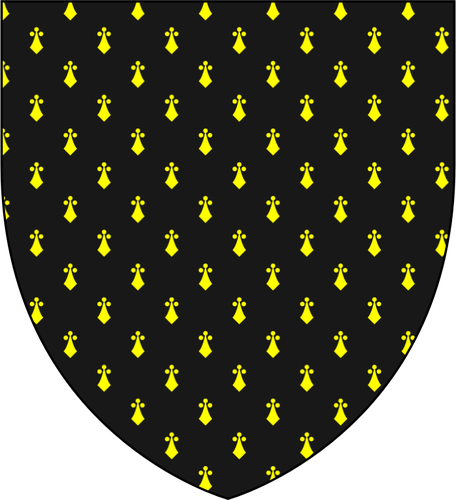 Zwart schild met gele patroon