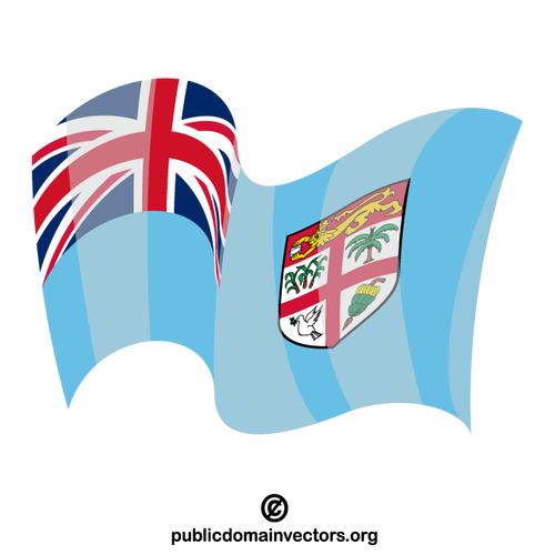 Fidji brandissant un drapeau